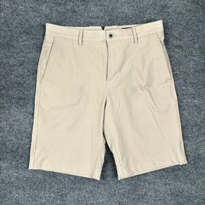 Dunning Shorts Mens 32 Golf‎ Beige Chino Flat Stretch Performance Casual 10"